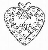 Coloring Heart Shaped Box sketch template