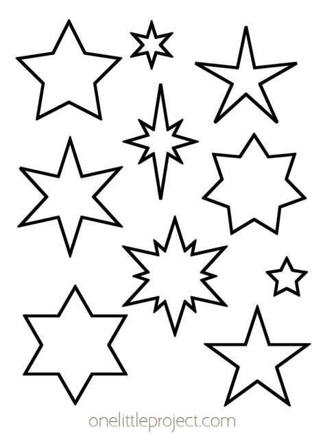 star template  printable star outlines   project