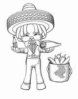 Coloring Mexican Pages Sombrero Mayo Cinco Burrito Eat Sobrero Getcolorings Color sketch template