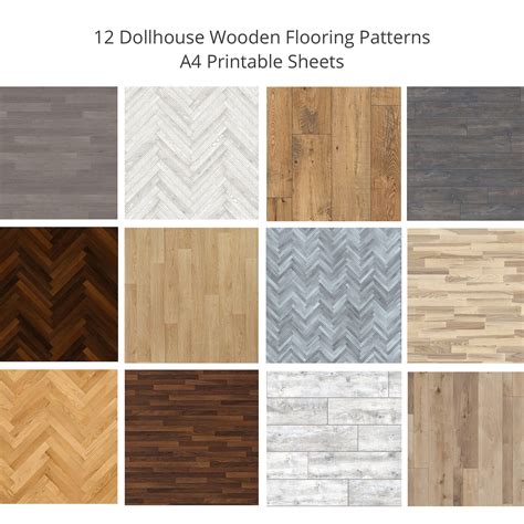 dollhouse wooden flooring patterns   printable sheets etsy