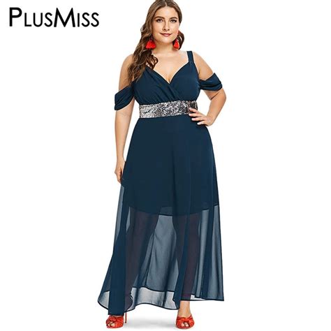 Plusmiss Plus Size Off Shoulder Sexy Elegant Party Dresses Women 5xl
