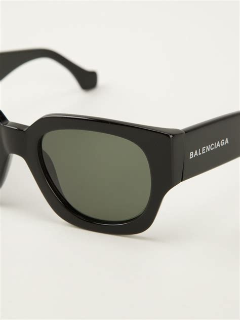 lyst balenciaga thick d frame sunglasses in black for men