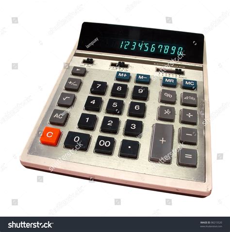 calculator green digits isolated clipping stock photo  shutterstock