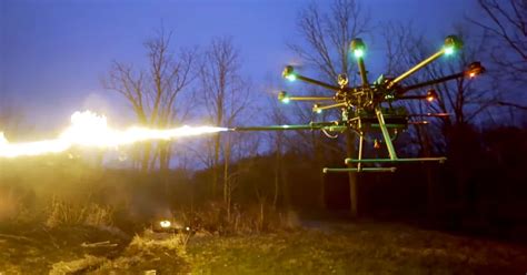 drone fitted   flamethrower   commercially av