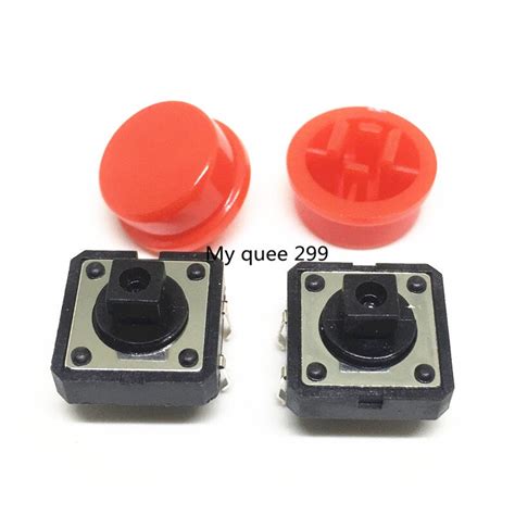 Free Shipping 100pcs Tactile Push Button Switch Momentary Tact Cap 12