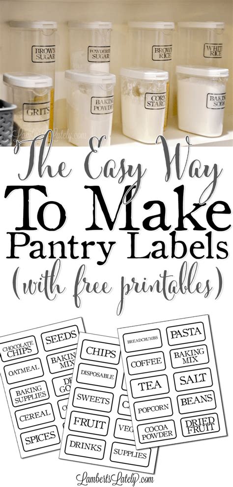 easy    clear pantry labels   printables