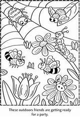 Colouring Spot Differences Bijen Ausmalbilder Bloemen Bugs Dover Spring Puzzle Drawing Crawlies Ausmalen Insecte Doverpublications Zeichnen Malvorlagen Kinder sketch template