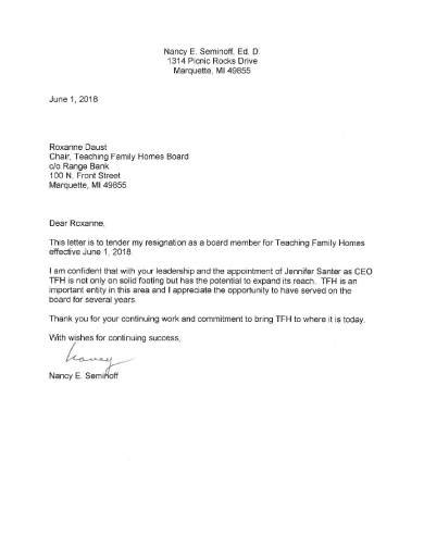 sample letter  resignation  hoa board directorship