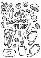 Coloring Breakfast Pages Colouring Printable Drawing Card Color Baked Dinner Pepper Dr Beans Food Adult Invitation Print Popular Cards Invitations sketch template