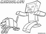 Minecraft Coloring Dog Pages Print Drawing Draw Drawings Template Getdrawings Paintingvalley sketch template