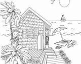 Beach House Coloring Pages Template sketch template