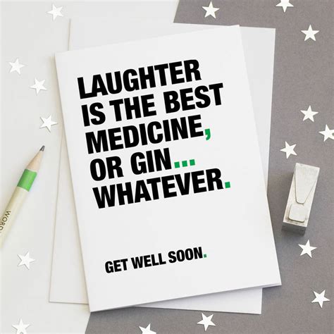 Funny Get Well Soon Card For Gin Lovers By Wordplay Design
