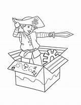 Coloring Jack Pirate Box Sword Draw His sketch template
