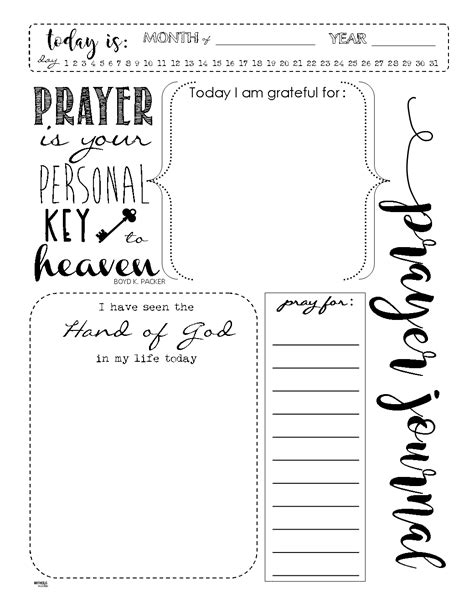 personal journal  printable prayer journal template printable