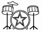 Musical Coloring Music Drawing Drum Instruments Instrument Pages Kids Kit Set Note Drawings Clipart Outline Drums Singer Cliparts Print Easy sketch template