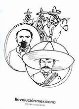 Mexicana Revolucion Noviembre Pintar Revolución Revolucionarios sketch template