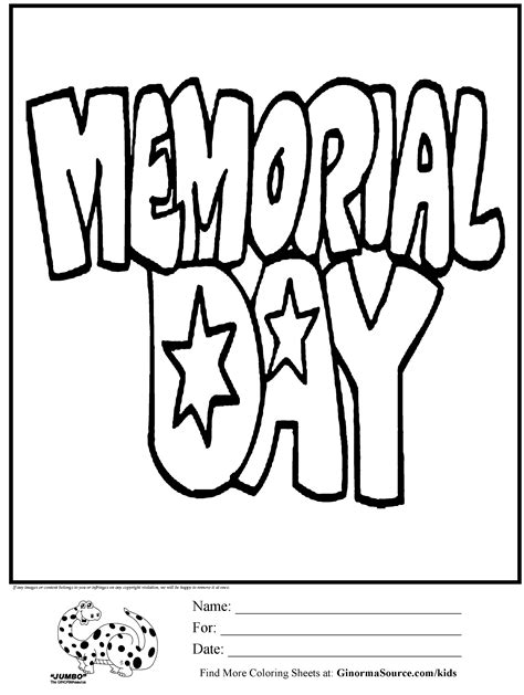 memorial day coloring pages printable  getdrawings