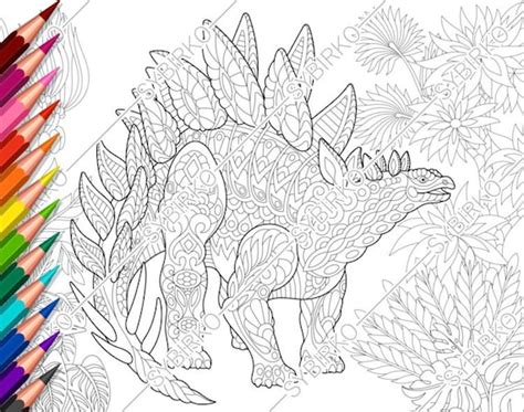 dinosaur coloring pages  adults coloring  drawing