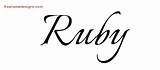 Ruby Name Tattoo Colby Designs Calligraphic Names Girl Lettering Freenamedesigns Printout sketch template