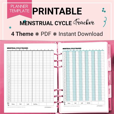 printable menstrual cycle tracker