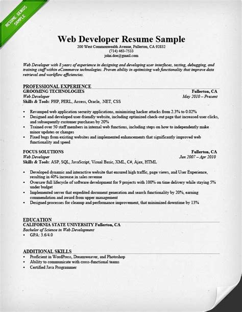 developer software engineer resume templates wisestep