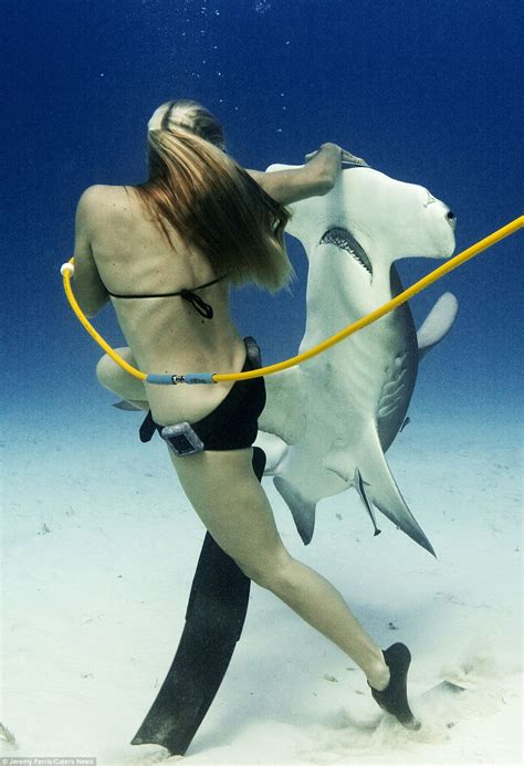 photographer jeremy ferris captures dancer with half ton sharks daily mail online