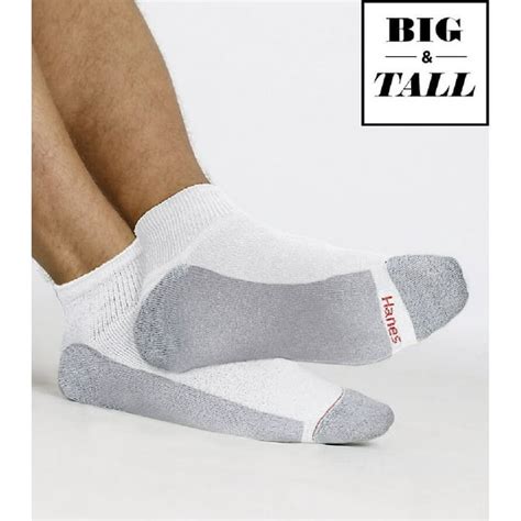Hanes Hanes Mens 6 Pack Big And Tall Freshiq Cushion Ankle Socks