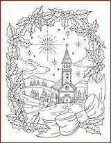 Weihnachten Kirche Navidad Malvorlagen Erwachsene Noel Farbung Fensterbilder Besuchen sketch template
