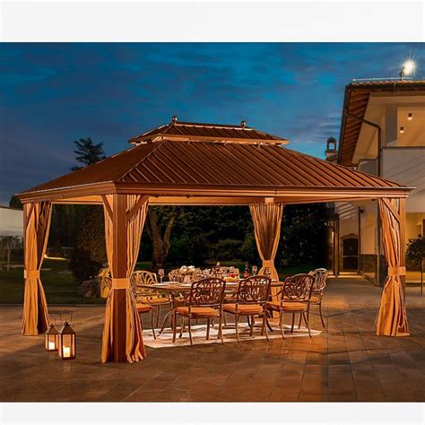 power coated aluminum frame  patio hardtop gazebo features stable structure
