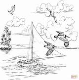 Sailboat Coloring Pages Pelicans Two Over Para Colorear Fly Adult Printable Clipart Dibujo Dibujos Adults Popular Visitar Supercoloring Library Categories sketch template