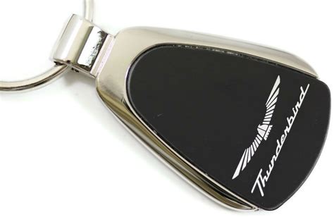 ford thunderbird black teardrop authentic logo key ring