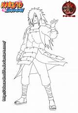 Madara Uchiha Lineart Anime Deviantart sketch template