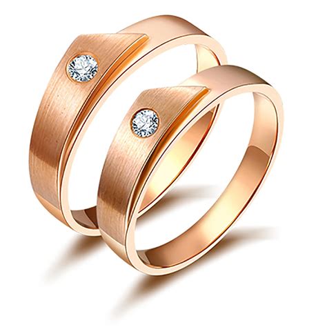 rose gold romantic couple ring diamond wedding ring men promise ring fine jewelry wedding