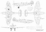 Spitfire Supermarine Blueprint sketch template