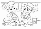 Cooking Kucharz Kucharka Ciasta Chleba Pieczenie Kolorowanka Cucinano Kochen Druku Obrazek Ciasto Cottura Ragazzini Bambin Rysunek Kuchni Eggs Farbtonseite Vorbereitet sketch template