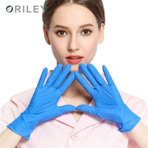 oriley disposable nitrile gloves hand protection rubber examination