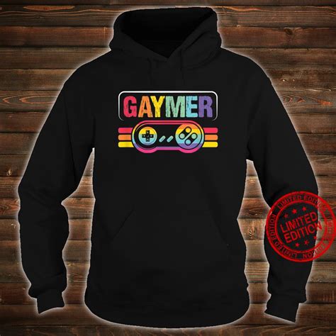 gaymer gay gamer rainbow joystick video gaming lgbt shirt