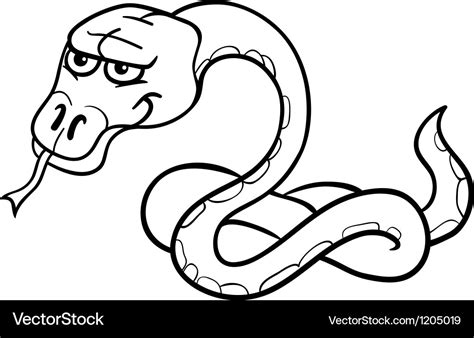 snake cartoon  coloring book royalty  vector image
