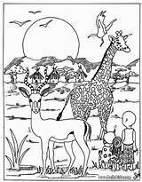 Coloring Pages Savanna African Printable Popular sketch template