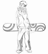 Snowboarder Girl Grayscale Premium Freeimages Stock Istock Getty sketch template