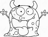 Monster Coloring Pages Silly Cartoon Funny Printable Drawings Happy Monsters Colouring Cute Outline Halloween Clipart 123rf Previews Kids Color Drawing sketch template