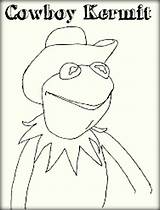Kermit Frog Poke Cowboy sketch template
