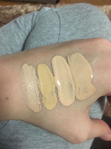 Left to Right foundation swatches: Infallible total cover