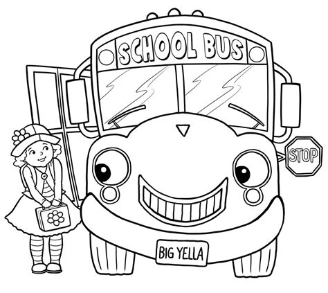 bus coloring page printable