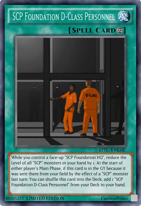 Scp Foundation D Class Personnel R Customyugioh
