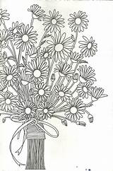 Coloring Daisy Pages Bouquet Colouring Flowers Sheets Color Flower Drawing Printable Books sketch template
