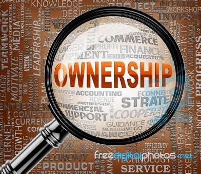 ownership magnifier means proprietary rights  rendering stock image royalty  image id