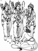 Hindu Darbar Lord Rama Pencil Gods Goddesses Hanuman Colouring Nilayashokshah Clipground sketch template