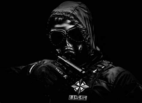 Men Hood Mask Jacket Weapon Gun Hd Wallpaper