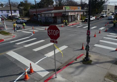 stop installed  busy  sixth street intersection